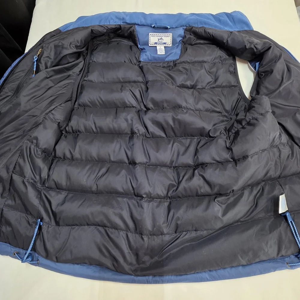 Coastal Prep Southern Tide Down Vest Men S Blue Nylon Goose Down Zip Jacket
